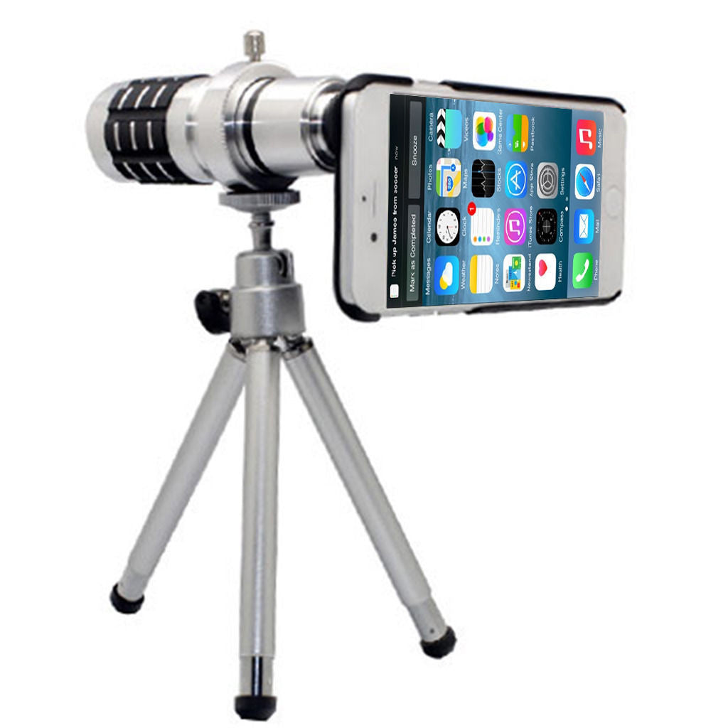 12x Zoom Optical Telescope Camera Lens Kit +Mini Tripod & Case For iPhone 6