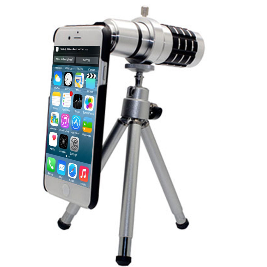 12x Zoom Optical Telescope Camera Lens Kit +Mini Tripod & Case For iPhone 6