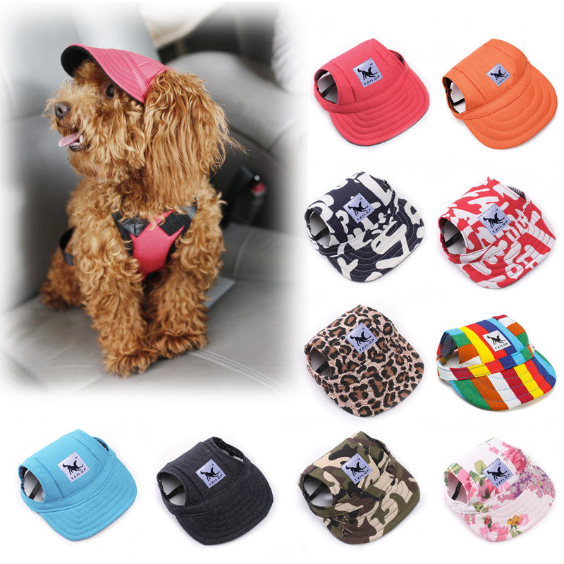 Summer Baseball Caps Canvas Puppy Small Pet Dog Cat Visor Hat Outdoor Sunbonnet